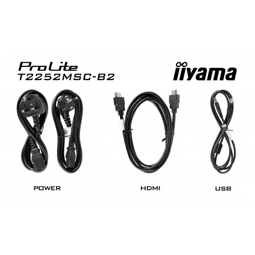 Монитор Iiyama 21.5" ProLite T2252MSC-B2 черный IPS LED 5ms 16:9 HDMI M/M глянцевая 250cd 178гр/178гр 1920x1080 60Hz DP FHD USB Touch 4.5кг