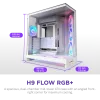 Корпус без блока питания/ Case NZXT H9 Flow RGB+ (2025), Midi-Tower, TG, 6x140mm RGB + 1x120mm RGB, 2xUSB-A 3.2 + 1xUSB-C 3.2, E-ATX, ATX, mATX, mITX White NZXT