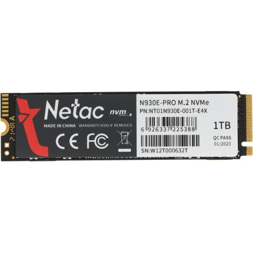 Твердотельный накопитель Netac 1TB PCIe 3.0 x4 M.2 2280 NT01N930E-001T-E4X - Высокая производительность для вашего ПК