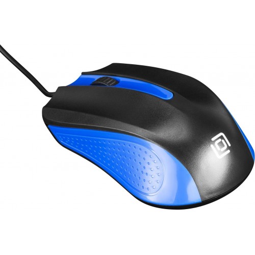 Мышь Оклик 225M черный/синий оптическая 1200dpi USB 3but (288233)