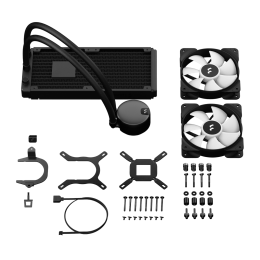 Система жидкостного охлаждения для ПК/ Water Cooling System Fractal Design Lumen S24 V2 RGB (180W, 240mm, Black, ARGB/ Fans: 2x120mm, 56CFM, 33.2dBA, 2000RPM/ Pump height 67mm, 22dBA, 4000RPM, Rad thickness 27mm/ S: 1851, 1700, 1200, 115X, 2011, 2066, AM5