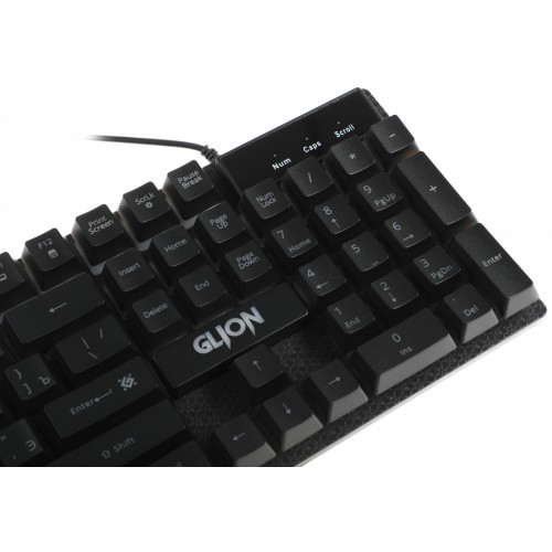 Клавиатура и мышь Defender Glion с LED-подсветкой, черно-красные, USB (45123)