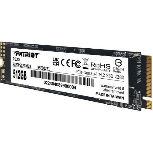 Твердотельный накопитель Patriot P320 512GB M.2 2280 PCIe 3.0 x4 – Высокая скорость и надежность