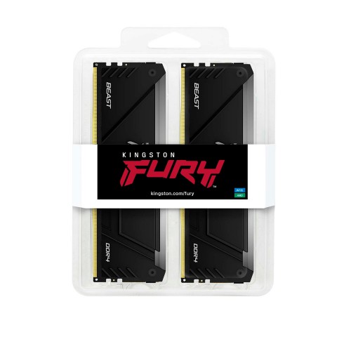 Память оперативная/ Kingston 32GB 3200MT/s DDR4 CL16 DIMM (Kit of 2) 1Gx8 FURY Beast RGB Kingston
