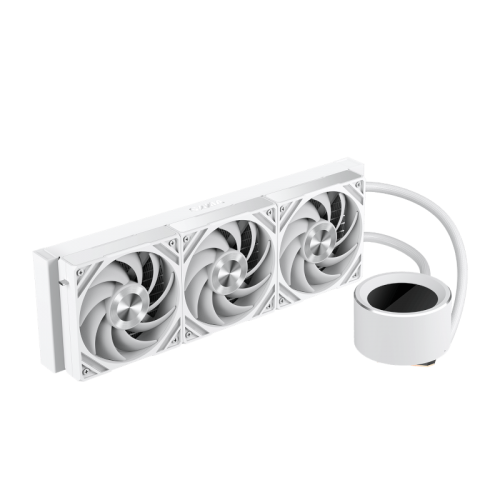 Водяное охлаждение для процессора/ Water Cooling System SAMA Q60 White (360mm, LED temp., White, ARGB/ Fans: 3x120mm, 86CFM, 30dBA, 2600RPM/ Pump height 64mm, 30dBA, 2800RPM, Rad thickness 27mm/ S: 1851, 1700, 1200, 20XX, 115X, AM5, AM4) SAMA