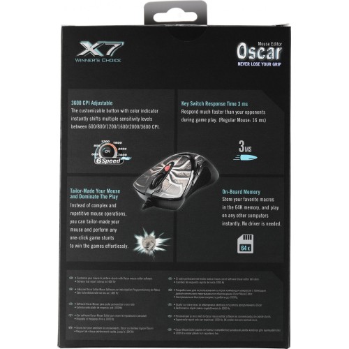 Мышь A4Tech Oscar Editor XL-747H коричневый/рисунок лазерная 3600dpi USB 6but (XL-747H (BROWN SPIDER))