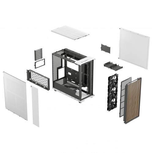 Корпус ПК без блока питания/ Case Fractal Design North XL, Full-Tower, 3x140mm, 2xUSB-A 3.2 + 1xUSB 3.2 Type-C E-ATX, ATX, mATX, mITX Wood panel, Chalk White Fractal Design
