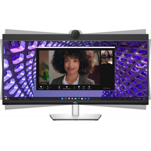 Монитор Dell 34" P3424WEB Black/Silver Curved 3800R, 21:9, IPS, 3440x1440, 5ms, 300cd, 60Hz, 4MP Camera, 1xHDMI, 1xDP, 3xUSB, 1xUSB-C, SPK, LAN, HAS