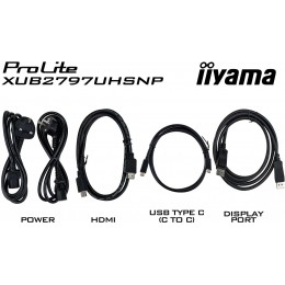 Монитор Iiyama 27" ProLite XUB2797UHSNP-B1 черный IPS LED 4ms 16:9 HDMI M/M матовая HAS Piv 1300:1 350cd 178гр/178гр 3840x2160 60Hz DP 4K USB 6.3кг
