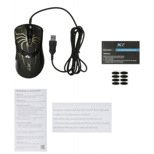 Мышь A4Tech Oscar Editor XL-747H коричневый/рисунок лазерная 3600dpi USB 6but (XL-747H (BROWN SPIDER))