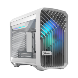 Корпус ПК без блока питания/ Case Fractal Design Torrent Nano RGB TG Clear Tint, Mini-Tower, 1x180mm RGB, 2xUSB-A 3.2 + 1xUSB 3.2 Type-C mITX, mDTX White