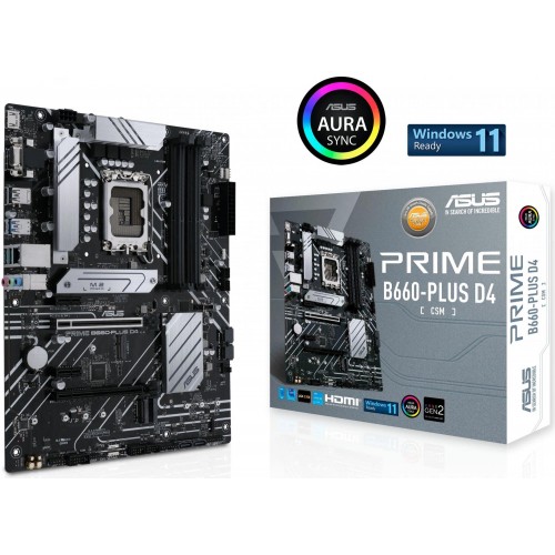 Купить материнскую плату Asus PRIME B660-PLUS D4 для Intel: 4xDDR4, 2.5G LAN, HDMI и RAID поддержка