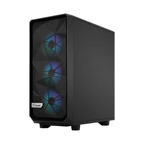 Корпус ПК без блока питания/ Case Fractal Design Meshify 2 Compact Lite RGB TG Light Tint, Midi-Tower, 4x120mm RGB, 2xUSB-A 3.2 ATX, mATX, mITX Black Fractal Design