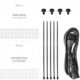 Блок питания ПК/ Power Supply Ocypus Delta P850, Model P850-BD, 850W 80+ Bronze (ATX, 3.1, Non modular, 1x24(20+4)pin, 2xCPU 8(4+4)pin, 3xPCIe*2 8(6+2)pin, 1x12V-2x6, 8xSATA3 , Active, 120x120mm, 150x140x86mm, APFC, black)