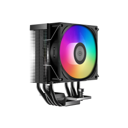 Кулер для процессора/ CPU Cooler PCCooler R400 ARGB BK (180W, 4-pin PWM, 133mm, Al/Cu, 4x6mm, ARGB, 1x92mm, 40.94CFM, 30dBA, 2200RPM, S: 1851/1700/1200/115X, AM5/AM4, black)