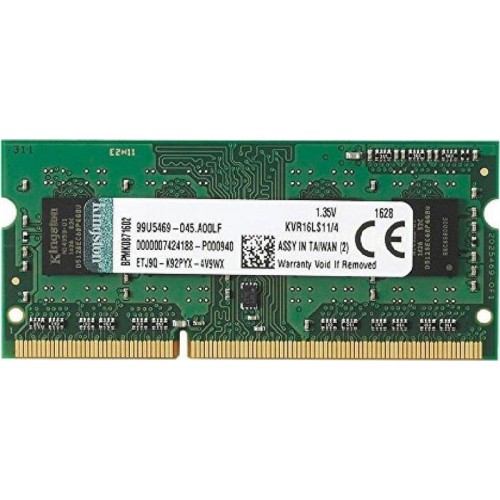 Купить оперативную память Kingston 4GB DDR3L 1600MT/s SODIMM CL11 1.35V – идеальное решение для вашего ноутбука