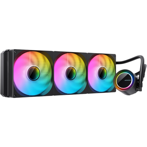 Система жидкостного охлаждения JONSBO TG-420 ARGB Black: Эффективное охлаждение для процессоров AM5 и AM4 (420mm, 300W, 3 вентилятора 140mm)