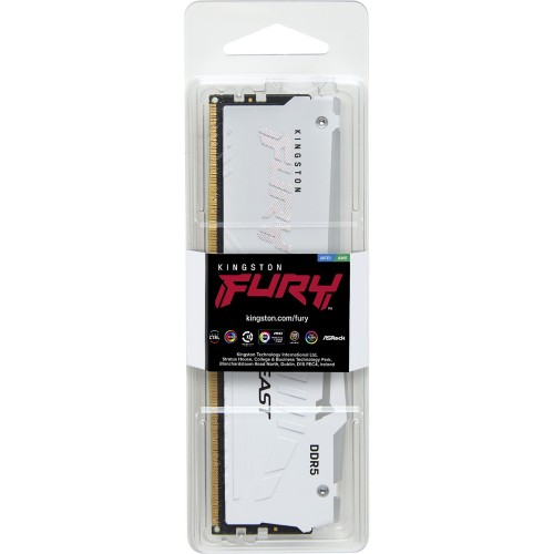 Оперативная память Kingston 32GB DDR5 5600MT/s CL36 DIMM FURY Beast White RGB EXPO – мощное решение для геймеров