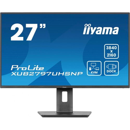 Монитор Iiyama 27" ProLite XUB2797UHSNP-B1 черный IPS LED 4ms 16:9 HDMI M/M матовая HAS Piv 1300:1 350cd 178гр/178гр 3840x2160 60Hz DP 4K USB 6.3кг