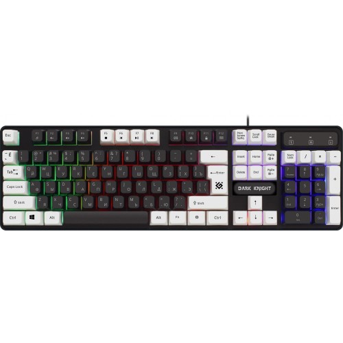 Клавиатура DEFENDER DARK KNIGHT GK-077 RU BL/WH 45077