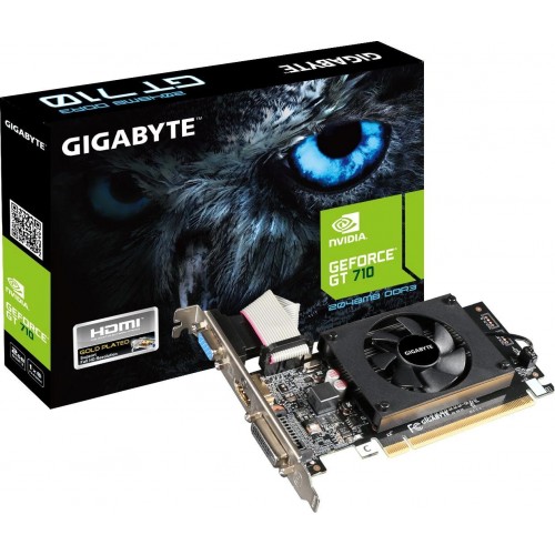 Купить видеокарту Gigabyte GV-N710D3-2GL 2Gb: NVIDIA GeForce GT 710, DDR3, Low Profile, DVI/HDMI/CRT