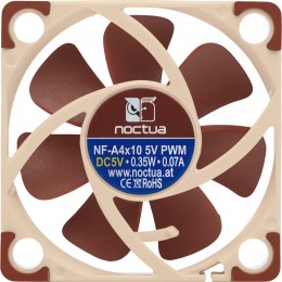 Кулер для корпуса/ Case Cooler Noctua NF-A4x10 5V PWM (40x40x10mm, 4-pin PWM, 5.2CFM, 19.6dBA, 5000RPM, Beige/Brown)