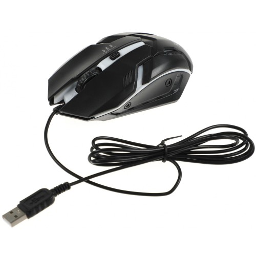 Клавиатура и мышь Defender Glion с LED-подсветкой, черно-красные, USB (45123)