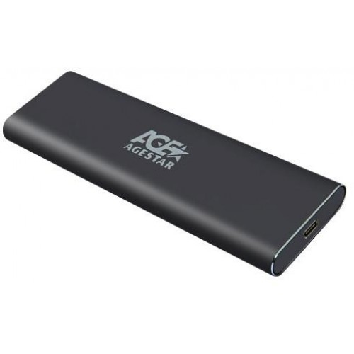 Внешний корпус SSD AgeStar 31UBNV1C NVMe USB3.1 алюминий серый M2 2280 M-key [31UBNV1C]