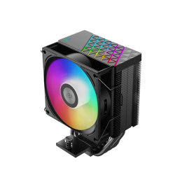 Кулер для процессора/ CPU Cooler PCCooler R400 ARGB BK (180W, 4-pin PWM, 133mm, Al/Cu, 4x6mm, ARGB, 1x92mm, 40.94CFM, 30dBA, 2200RPM, S: 1851/1700/1200/115X, AM5/AM4, black)