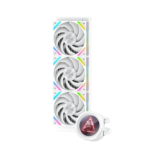 Водяное охлаждение для процессора/ Water Cooling System SAMA Q60 White (360mm, LED temp., White, ARGB/ Fans: 3x120mm, 86CFM, 30dBA, 2600RPM/ Pump height 64mm, 30dBA, 2800RPM, Rad thickness 27mm/ S: 1851, 1700, 1200, 20XX, 115X, AM5, AM4) SAMA