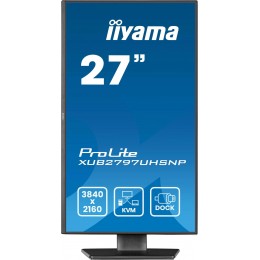 Монитор Iiyama 27" ProLite XUB2797UHSNP-B1 черный IPS LED 4ms 16:9 HDMI M/M матовая HAS Piv 1300:1 350cd 178гр/178гр 3840x2160 60Hz DP 4K USB 6.3кг