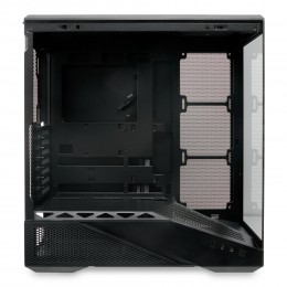 Корпус без блока питания/ Case HSPD F711, Panoramic Full Tower, Black, TG, 0.7 SPCC, no fans ATX, mATX, mITX 190/420/280mm 2x2.5", 2x3.5", 7xPCI 1xUSB-A 3.0, 1xUSB-C 445x235x475mm