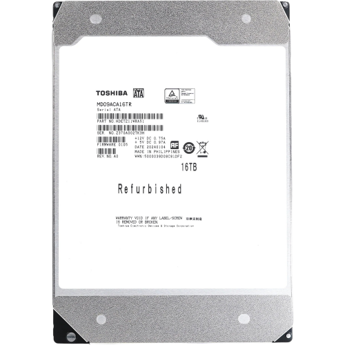 Жесткий диск/ HDD Toshiba MD09 SATA3 16Tb 3.5" 7200 512Mb OFFICIAL RECERTIFIED 1 year warranty (replacement MG08ACA16TE, ST16000NM000J, ST16000NM001G, MG11ACA16TE, MG09ACA16TE, WUH721816ALE6L4)