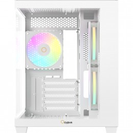 Корпус ПК без блока питания/ Case Ocypus Gamma C54 WH ARGB, Midi-Tower, TG, 3x120mm ARGB, 1xUSB-A 3.0 + 2xUSB 2.0, mATX, mITX White