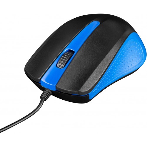 Мышь Оклик 225M черный/синий оптическая 1200dpi USB 3but (288233)