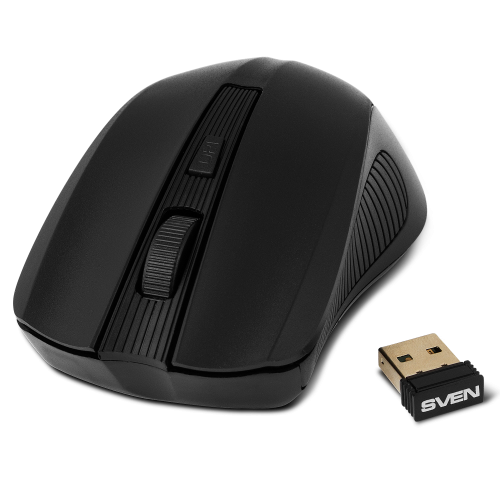 Беспроводная мышь SVEN RX-400W чёрная (3+1кл. 600/1000/1400DPI, блист) Sven