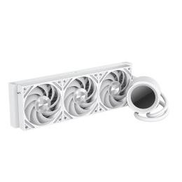 Водяное охлаждение для процессора/ Water Cooling System SAMA Q60 White (360mm, LED temp., White, ARGB/ Fans: 3x120mm, 86CFM, 30dBA, 2600RPM/ Pump height 64mm, 30dBA, 2800RPM, Rad thickness 27mm/ S: 1851, 1700, 1200, 20XX, 115X, AM5, AM4)