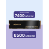 Твердотельный накопитель/ ADATA SSD LEGEND 900 PRO, 2000GB, M.2(22x80mm), NVMe 1.4, PCIe 4.0 x4, 3D NAND, R/W 7400/6500MB/s, IOPs н.д./н.д., TBW 1200, DWPD 0.3 (5 лет) ADATA