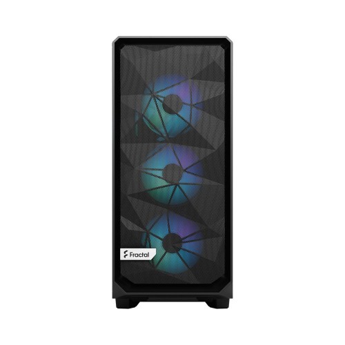 Корпус ПК без блока питания/ Case Fractal Design Meshify 2 Compact Lite RGB TG Light Tint, Midi-Tower, 4x120mm RGB, 2xUSB-A 3.2 ATX, mATX, mITX Black Fractal Design
