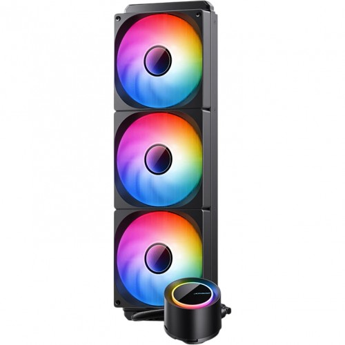 Система жидкостного охлаждения JONSBO TG-420 ARGB Black: Эффективное охлаждение для процессоров AM5 и AM4 (420mm, 300W, 3 вентилятора 140mm)