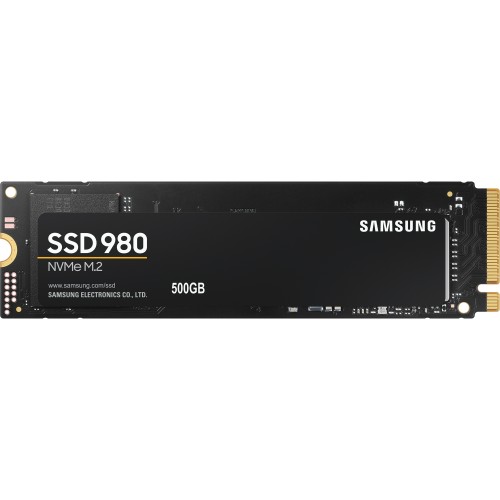 Твердотельные накопители/ Samsung SSD 980, 500GB, M.2(22x80mm), NVMe 1.4, PCIe 3.0 x4, 3-bit MLC, R/W 3100/2600MB/s, IOPs 400 000/470 000, TBW 300, DWPD 0.33 (12 мес.) Samsung Electronics