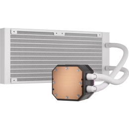 Система жидкостного охлаждения/ Water Cooling System Corsair iCUE H100i ELITE CAPELLIX XT (240mm, White, RGB/ Fans: 2x120mm, 65.57CFM, 34.1dBA, 2400RPM/ S: 1851, 1700, 1200, 115x, 2011, 2066, AM5, AM4)