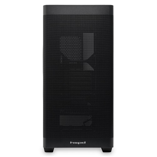 Корпус без блока питания/ Case HSPD M740, Mesh Mid Tower, Black, TG, 0.6 SPCC, no fans, E-ATX, ATX, mATX, mITX, 170/400/200mm, 4x2.5", 2x3.5", 7xPCI, 1xUSB-A 3.0, 1xUSB-C 3.0, 460x218x450mm HSPD