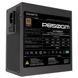 Блоки питания/ Power Supply Gigabyte GP-P850GM, 850W 80+ Gold (ATX, 2.31, Full modular, 1x24(20+4)pin, 2x4+4-pin CPU, 3xMolex, 4x6+2-pin PCIe, 8xSATA3, Active, 120x120mm, 150x140x86mm, APFC, black)