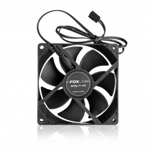 Case Cooler Foxline FL-F90 - 90mm Черный Вентилятор с 3pin Подключением для Эффективного Охлаждения Корпуса