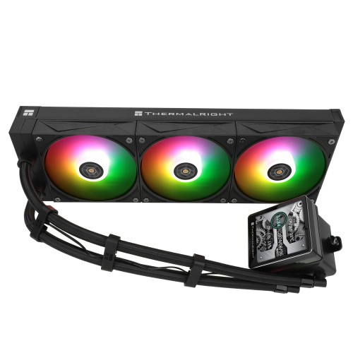 Водяное охлаждение для процессора/ Water Cooling System Thermalright Grand Vision 360 (360mm, LED, Black, ARGB/ Fans: 3x120mm, 80.45CFM, 29.4dBA, 2150RPM/ Pump height 72.5mm, 6400RPM, Rad thickness 27mm/ S: 1700, 1200, 1851, 115X, 2011, 2066, AM5, AM4) Th