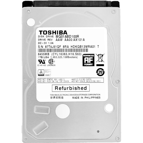 Жесткий диск Toshiba SATA 1TB 2.5 5400 rpm - Официальный восстановленный HDD с гарантией 1 год