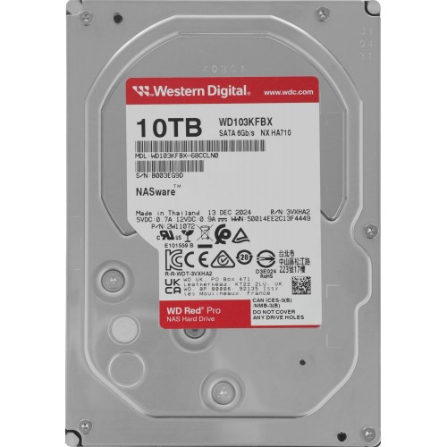 Жесткий диск WD Red Pro 10TB SATA-III для NAS - 7200rpm, 512Mb кеш, 3.5 дюйма