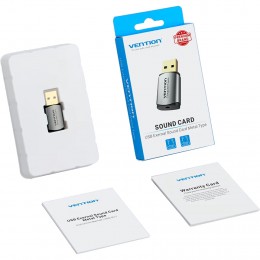 Внешняя звуковая карта Vention USB Серая