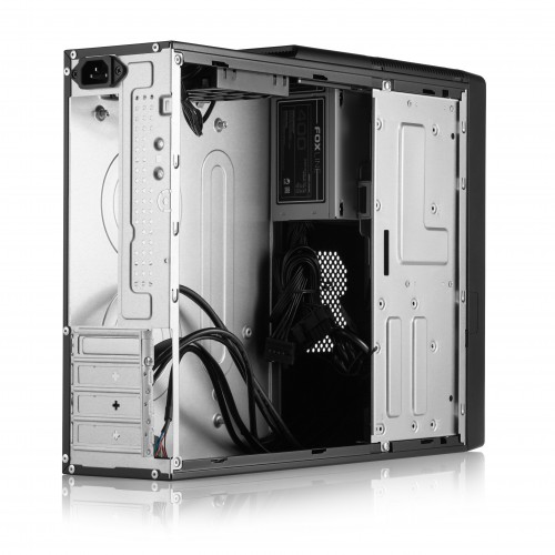 Купить корпус Foxline mATX с блоком питания 400Вт - FL-418, черный, 2xUSB3.0, 2xUSB2.0, Type-C